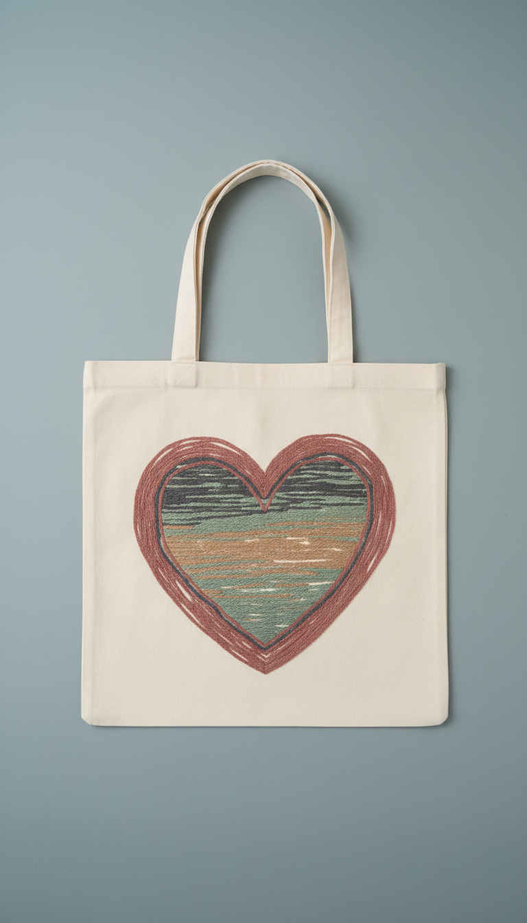 With Love Canvas Tote with Reinforced Handles